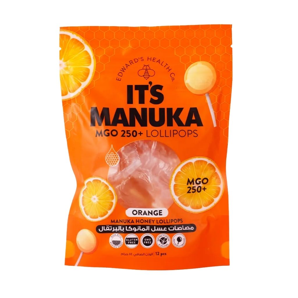 It’s Manuka, Lollipops orange, Natural manuka honey orange flavored lollipops