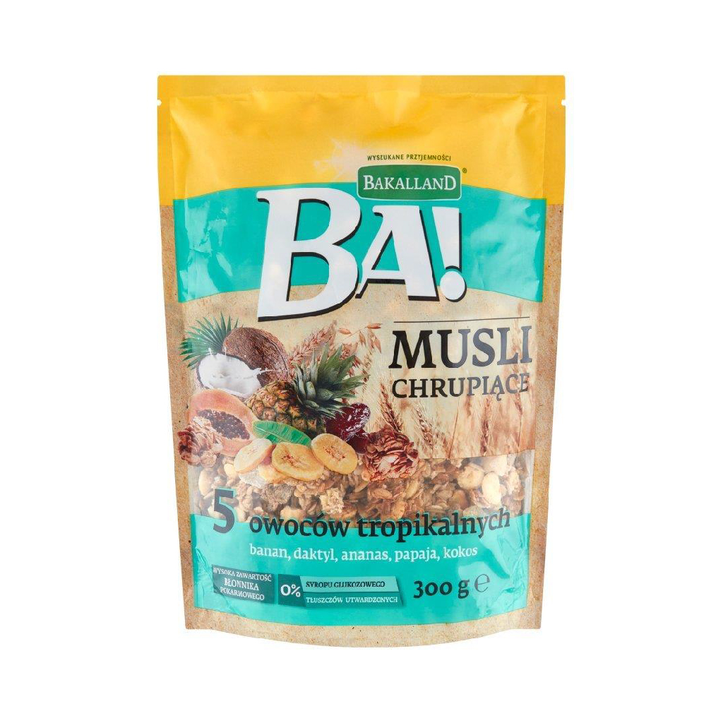 Bakalland Ba! Crunchy Muesli: 5 Tropical Fruits & Honey, 300 G
