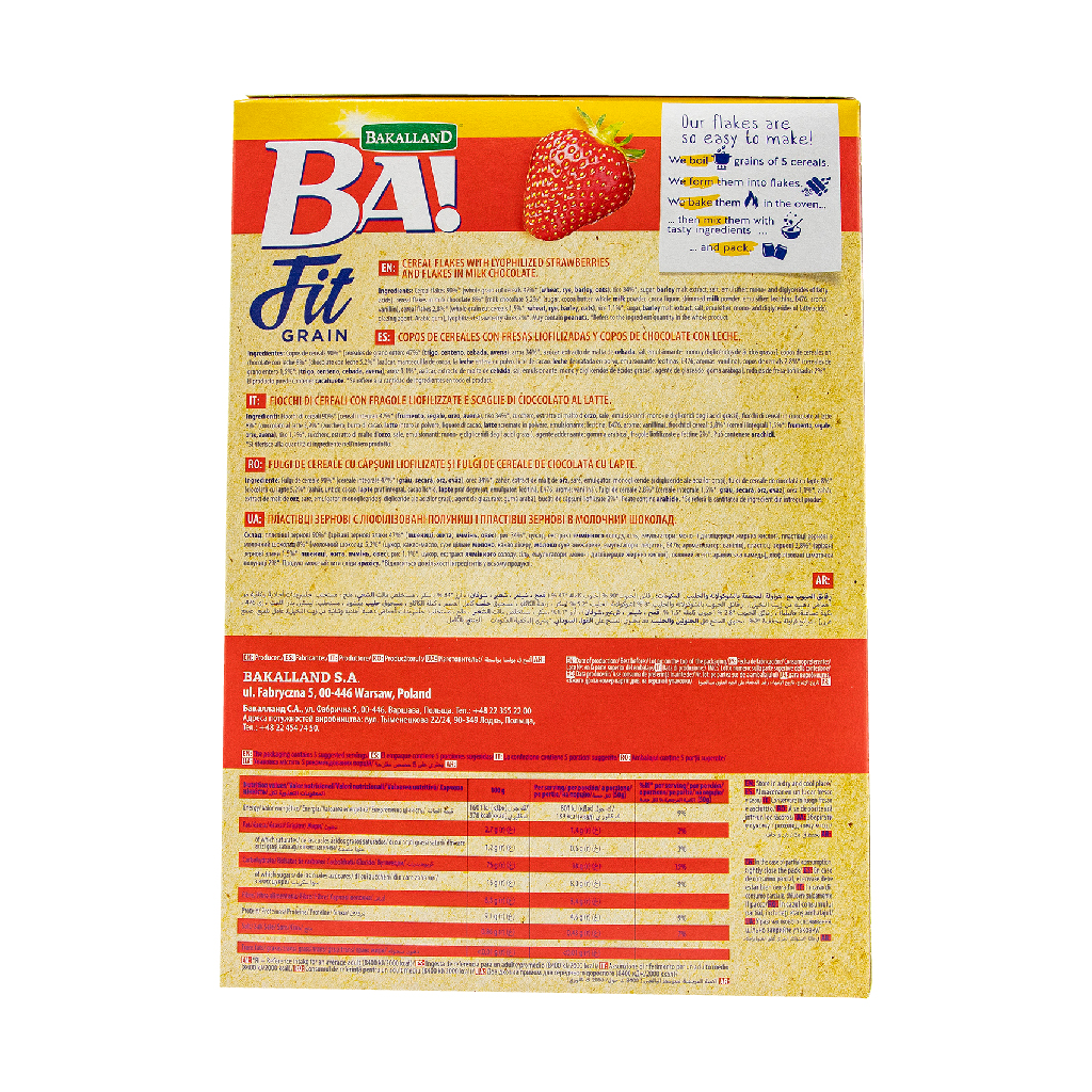 BAKALLAND BA! FIT GRAIN STRAWBERRY 250G