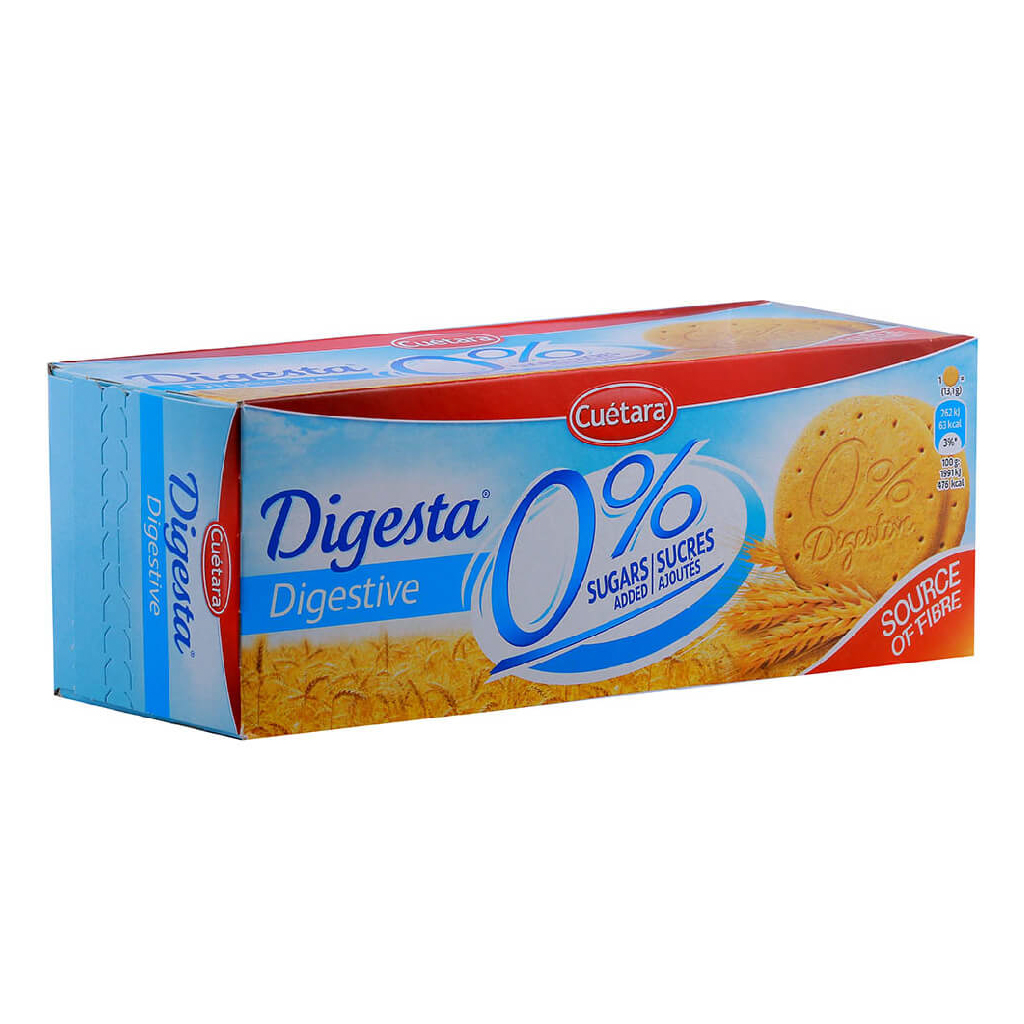 Cuetara, Digestive Biscuits 0%, High fiber digestive biscuits for healthy digestion, 400 g
