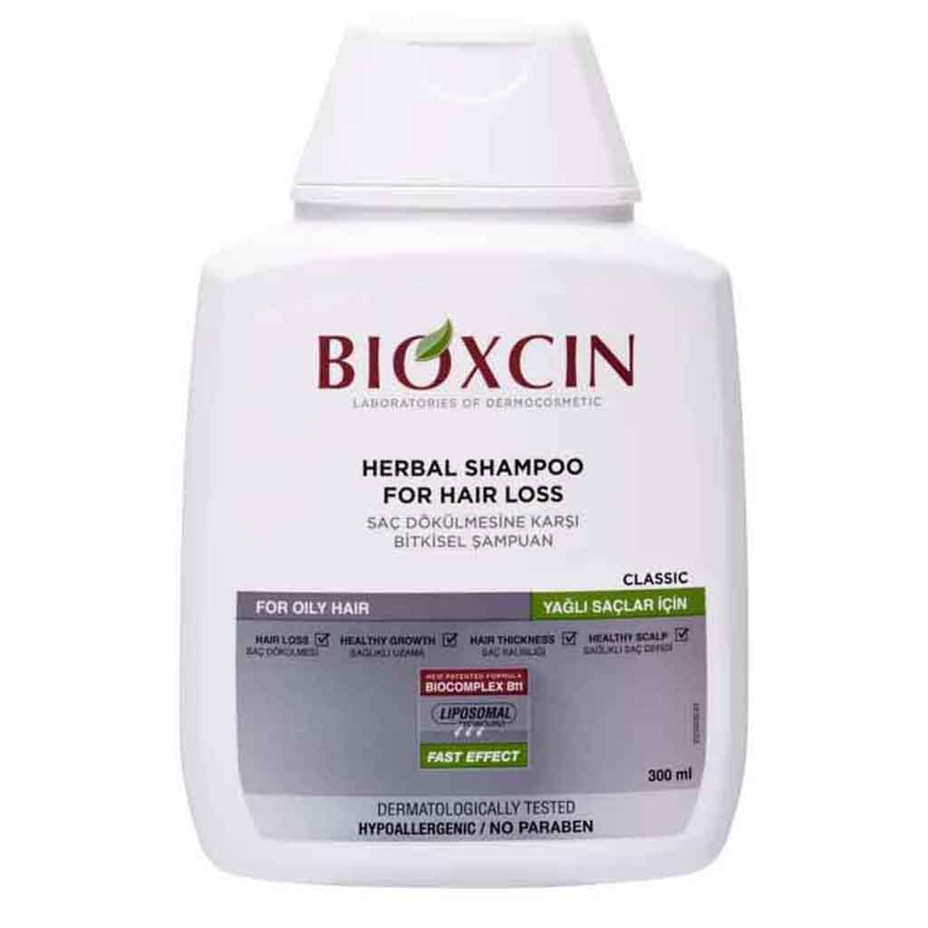 Bioxcin, Herbal Hair Loss Shampoo for Oily Hair, Strengthens roots and reduces hair loss, 300 milliliters