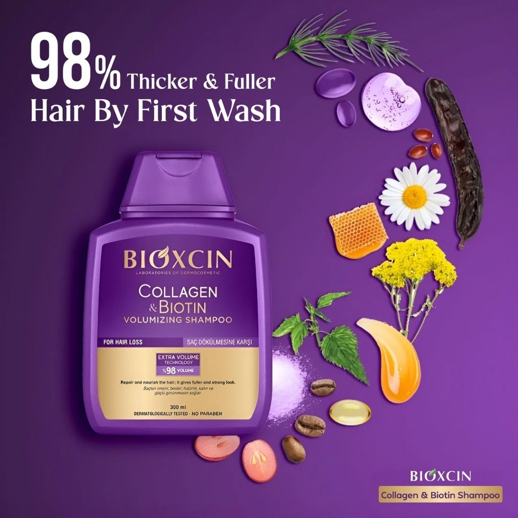 Bioxcin Collagen & Biotin Volumizing Hair Care Shampoo 300 ml