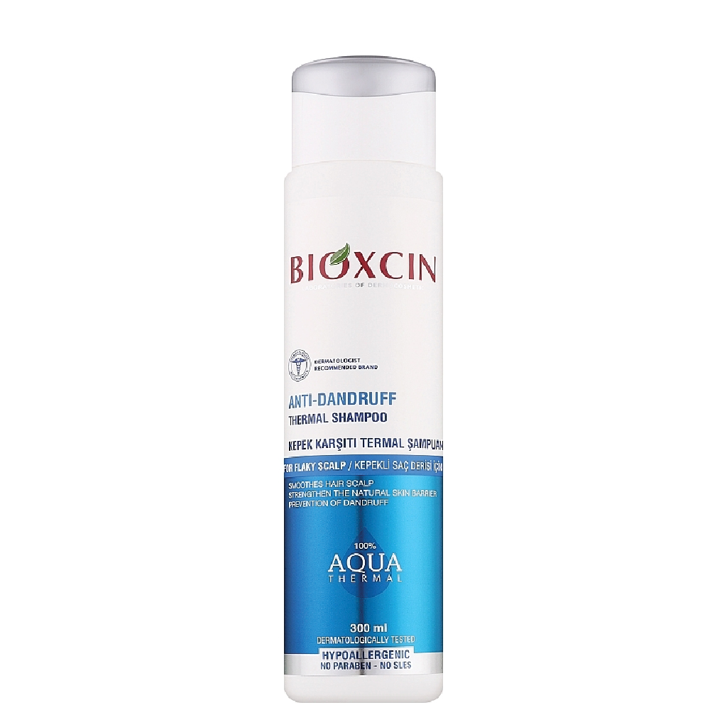 Bioxcin, Aqua Thermal Antidandruff Shampoo, Soothing shampoo for dandruff and scalp care, 300 ml
