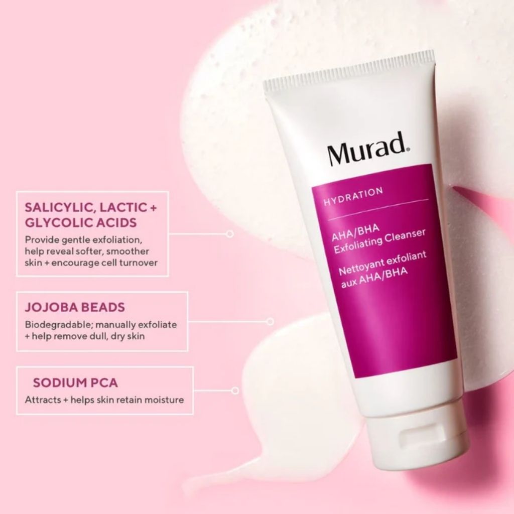 Murad, AHA/BHA Exfoliating Cleanser, Deep Pore Exfoliating Face Wash, 200 ml