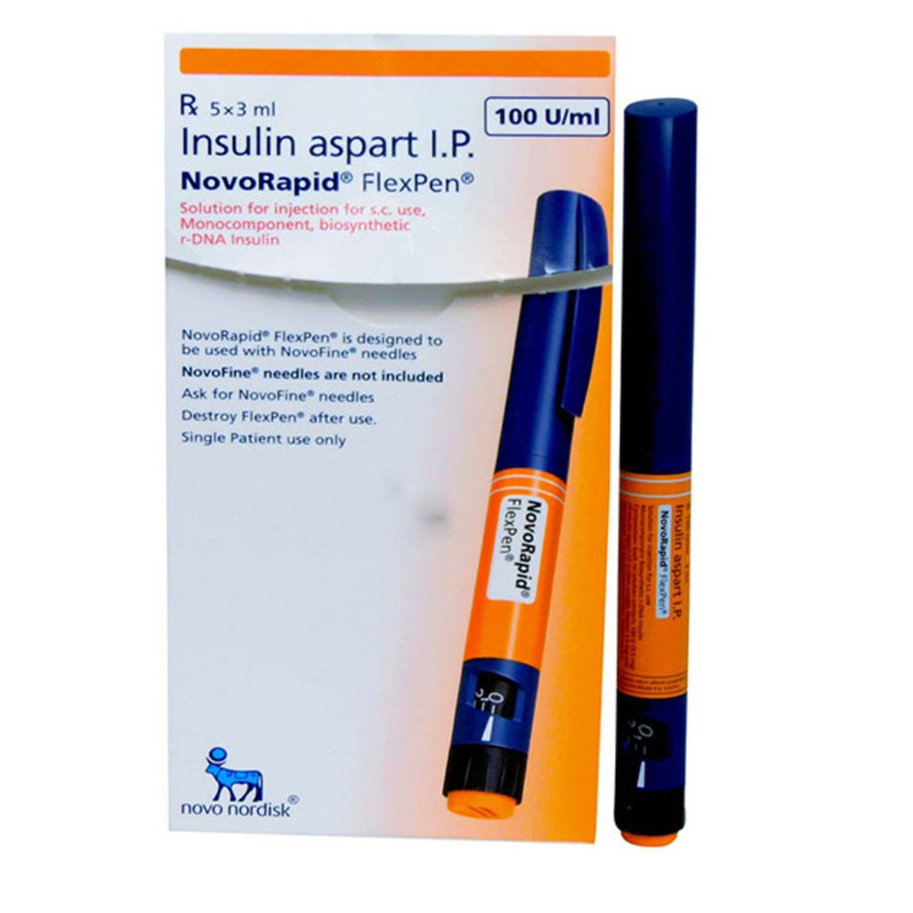 NovoRapid, FlexPen 100 IU/ml, Fast-acting insulin injection pen, 3 ml