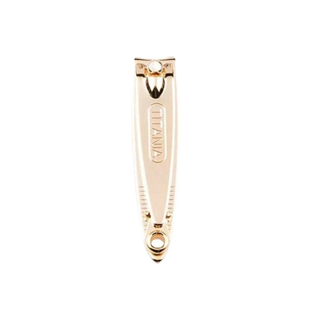 Titania, Small Gold Nail Clipper 1055, Gold-plated clipper for precise nail trimming
