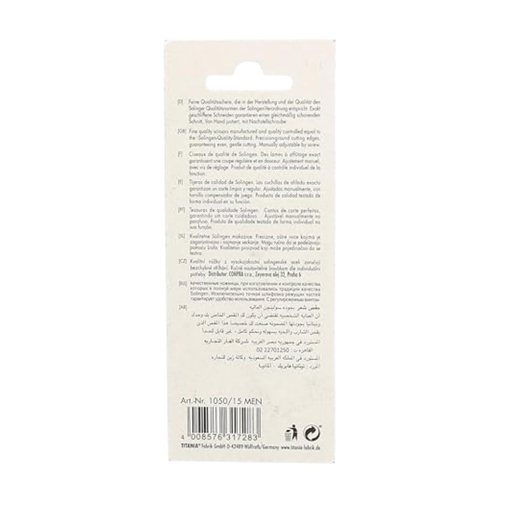 Titania Nose Hair Scissors, Bent Stainless Steel Trimming Scissors