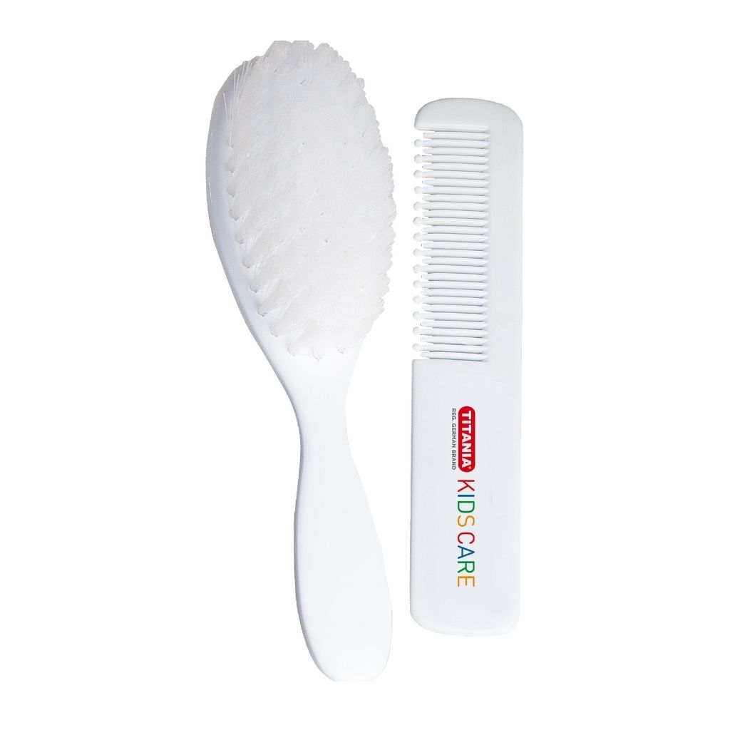 Titania Baby Brush and Comb Set, Gentle Hair Care for Babies, Blister Card