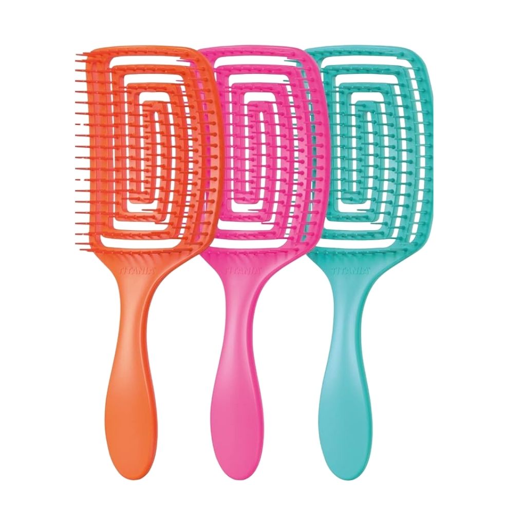 Titania Flexi Hair Brush, Flexible Bristle Hairbrush for Styling, Model 2880