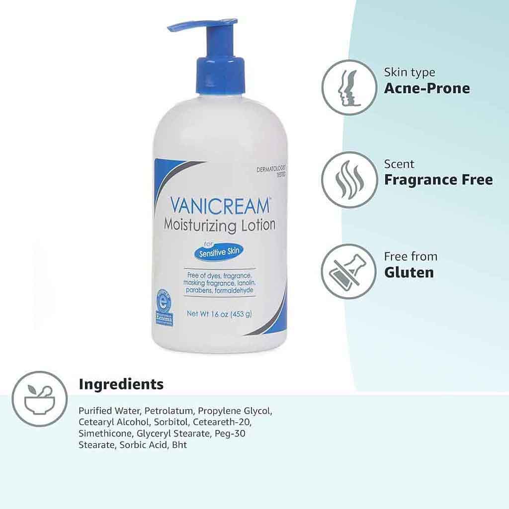 Vanicream, Lite Lotion Pump, Lightweight moisturizing lotion for sensitive skin, 453g