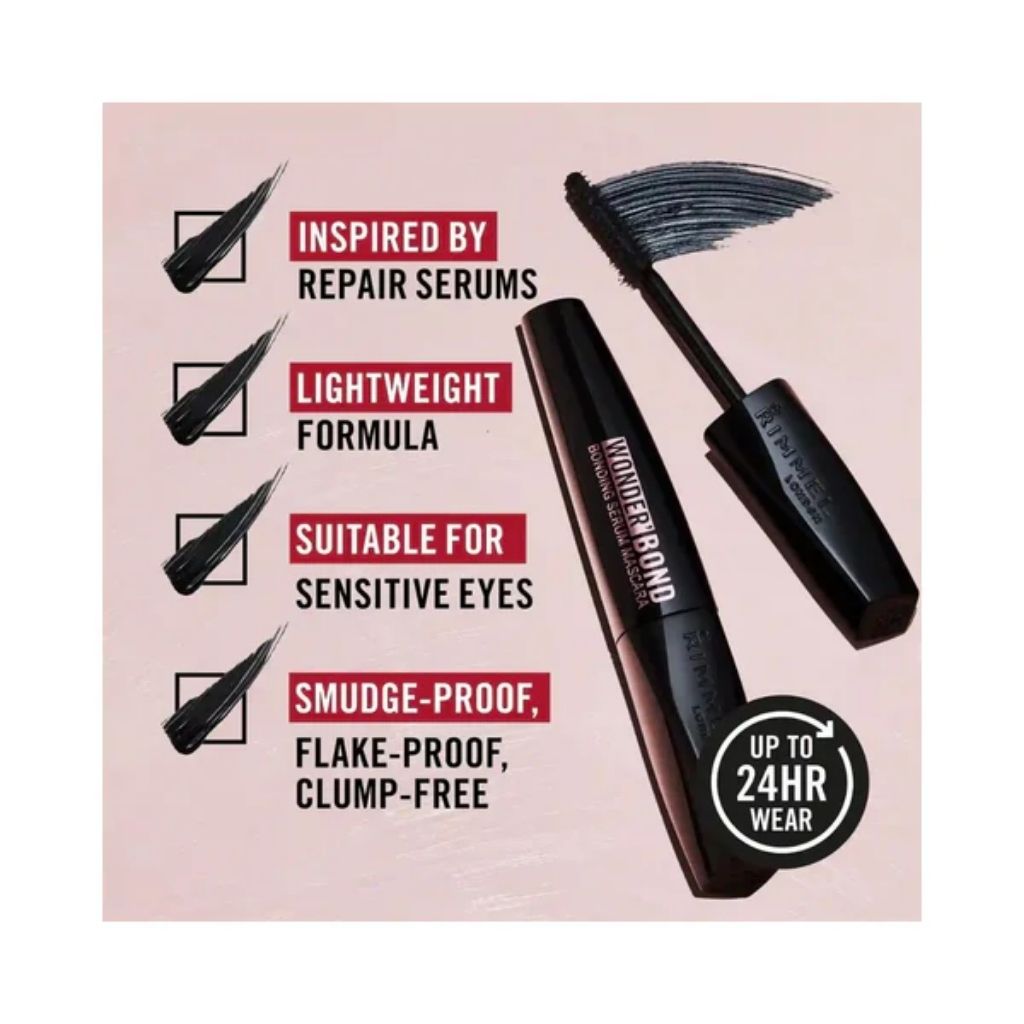 Rimmel, Wonder Mascara, Volumizing black mascara for fuller lashes, 11ml