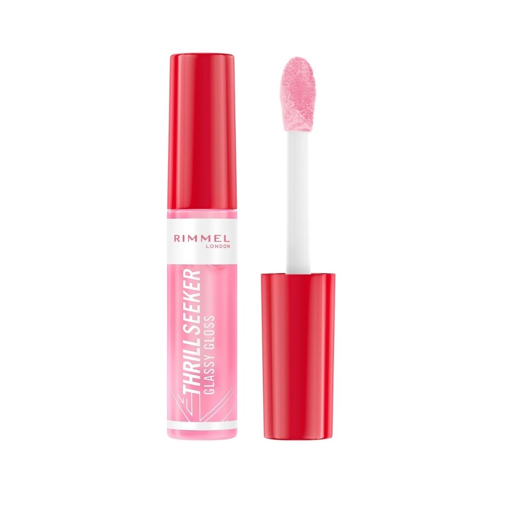 Rimmel, Thrill Seeker Glassy Gloss, Glossy lip shine with sweet pink tint, Shade 150 Pink Candy