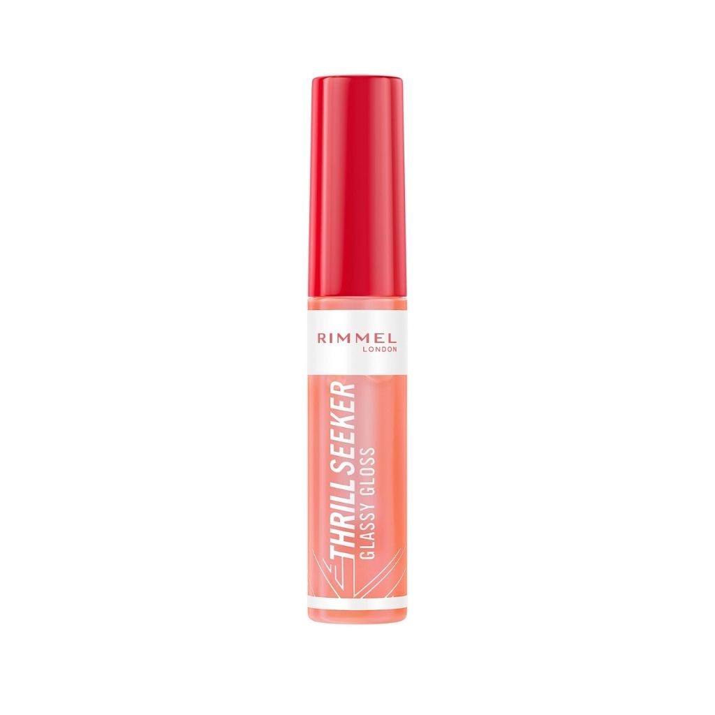 Rimmel, Thrill Seeker Glassy Gloss, High-shine moisturizing lip gloss, 250 Peachy Vibes