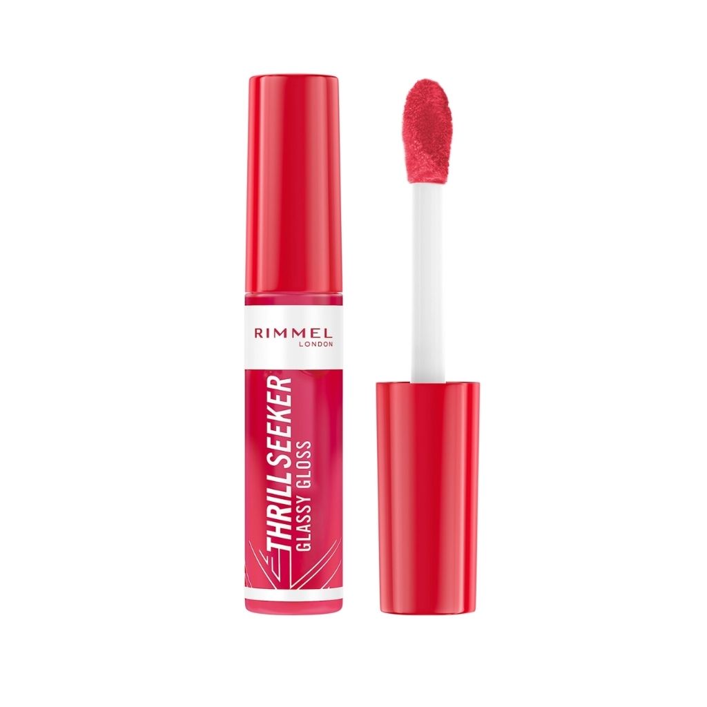 Rimmel, Thrill Seeker Glassy Gloss, High-shine lip gloss with vibrant color, Shade 350 Pink To The Berry