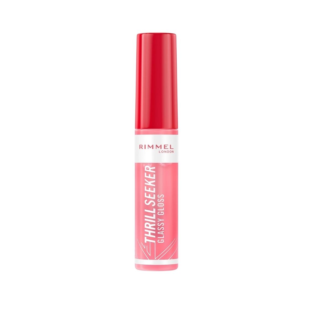 Rimmel, Thrill Seeker Glassy Gloss, Vibrant glossy lip color with fruity tone, Shade 500 Pine To The Apple