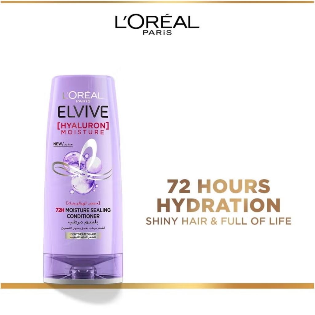 L’Oréal Elvive, Hyaluron Moisture Sealing Conditioner, Long-lasting 72-hour hydration and moisture lock, 360ml