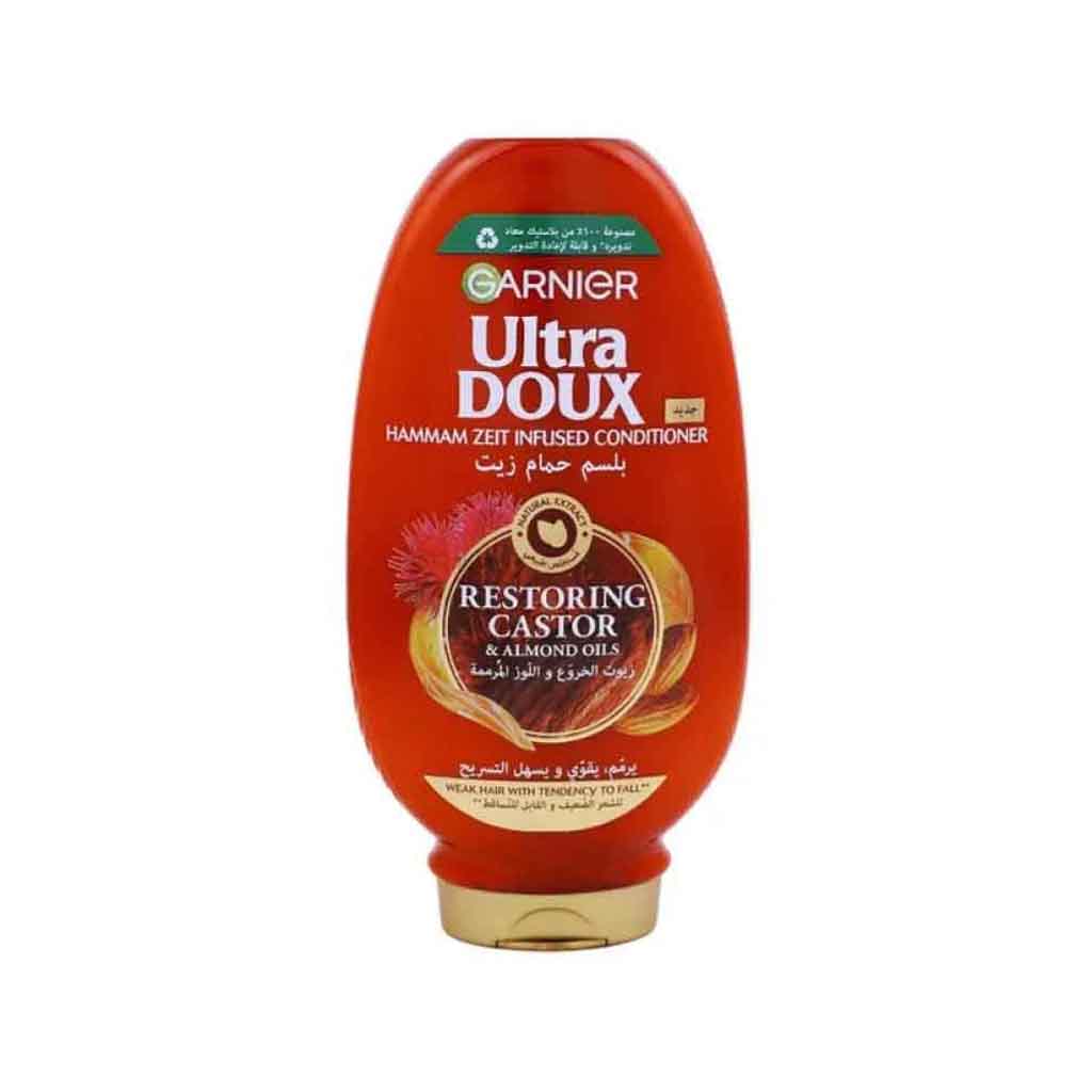 Garnier Ultra Doux, Castor Oil Conditioner, Nourishing conditioner for dry and damaged hair, 360 ml