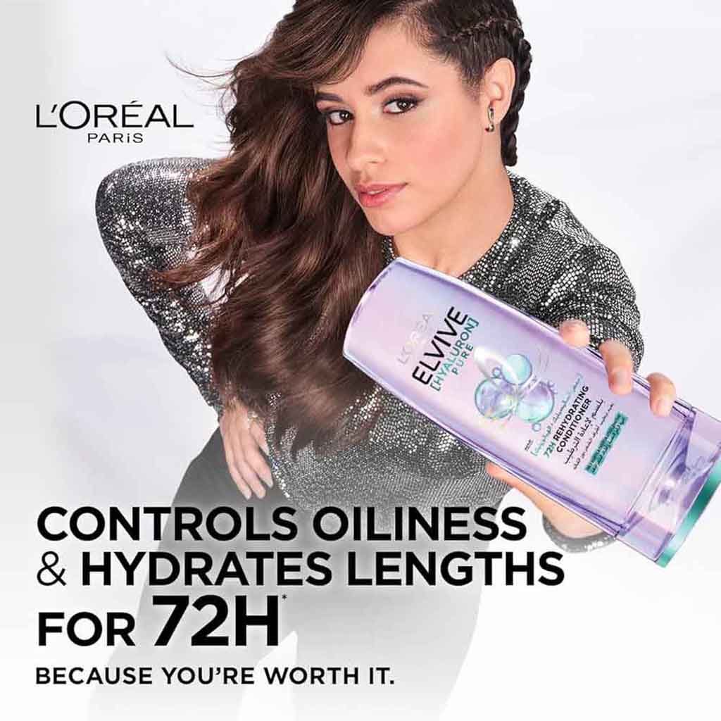 L’Oréal Elvive, Hyaluron Pure Conditioner, Hydrating conditioner for soft and smooth hair, 360ml