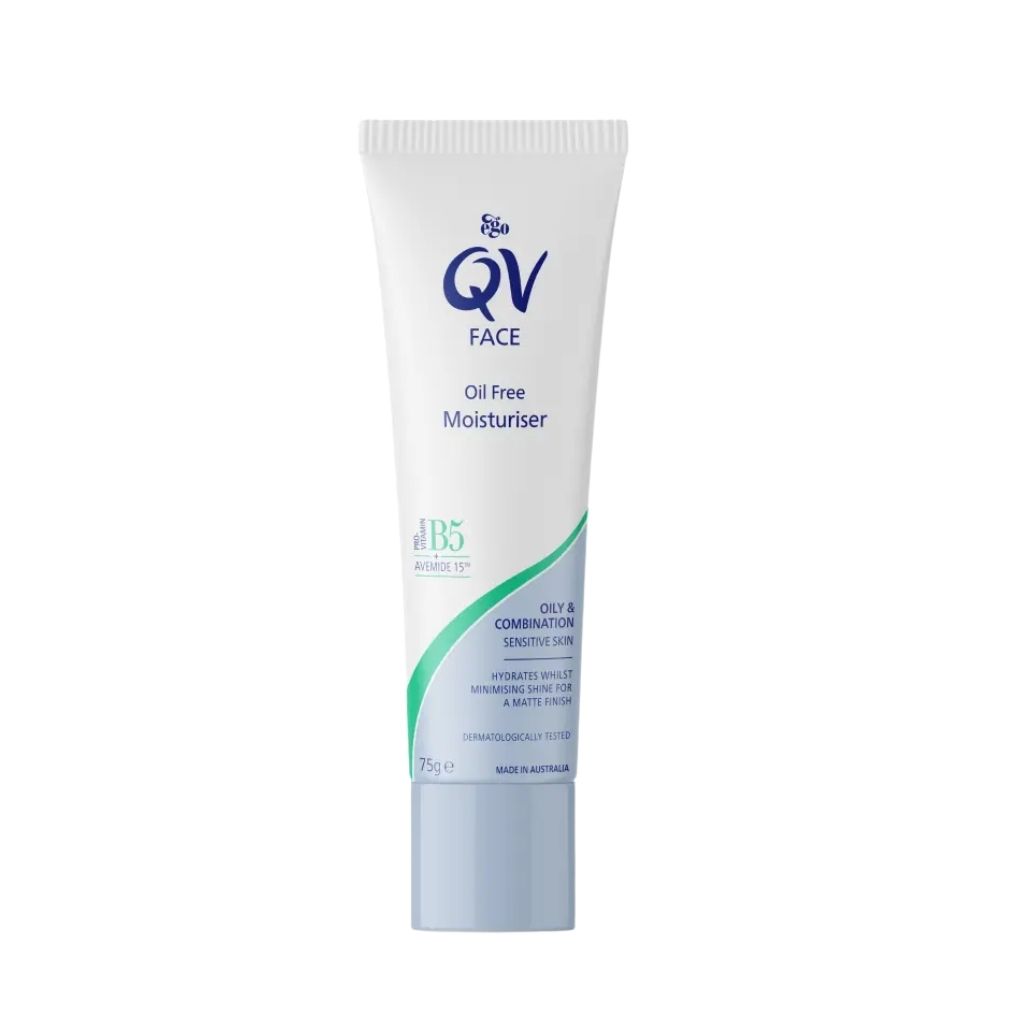 QV, Face Oil Free Moisturiser, Lightweight daily moisturizer for oily and sensitive skin, 75g