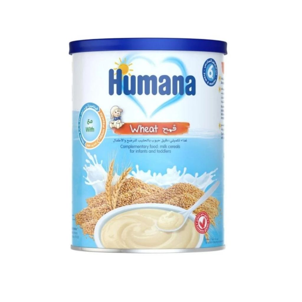 Humana, Milk Cereal Wheat, Fortified wheat cereal for infant nutrition, 400 g