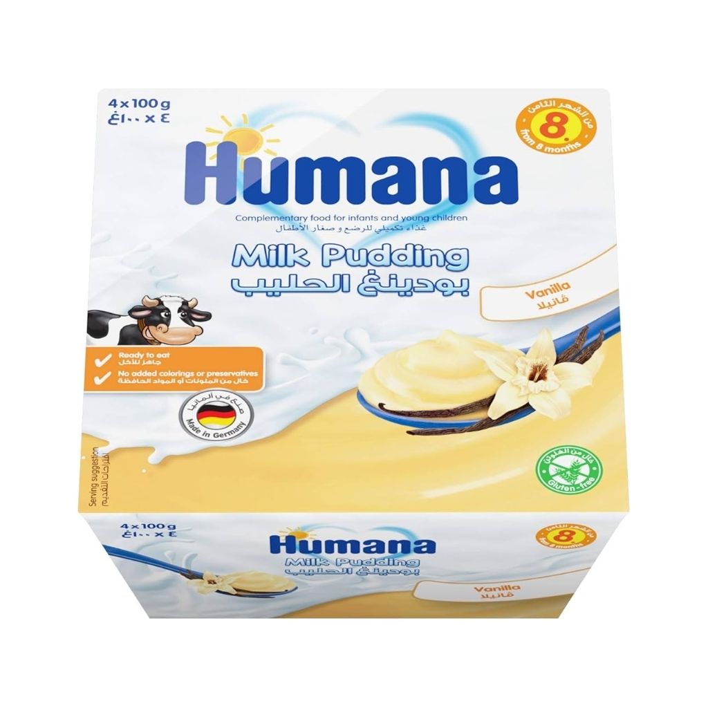 Humana, Milk Pudding Vanilla, Nutritious vanilla flavored milk pudding snack, 100 g