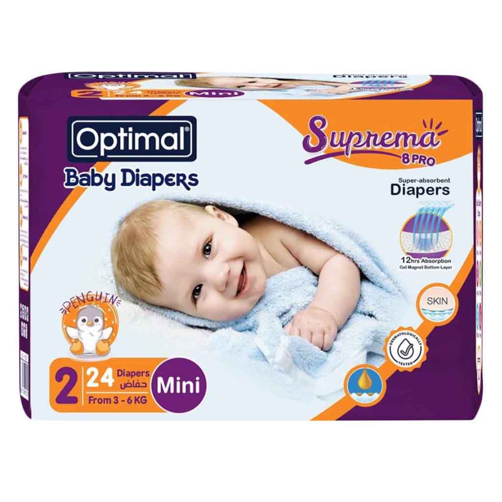 Optimal Baby Diapers, Size 2 Mini (3–6 kg), 24 pcs