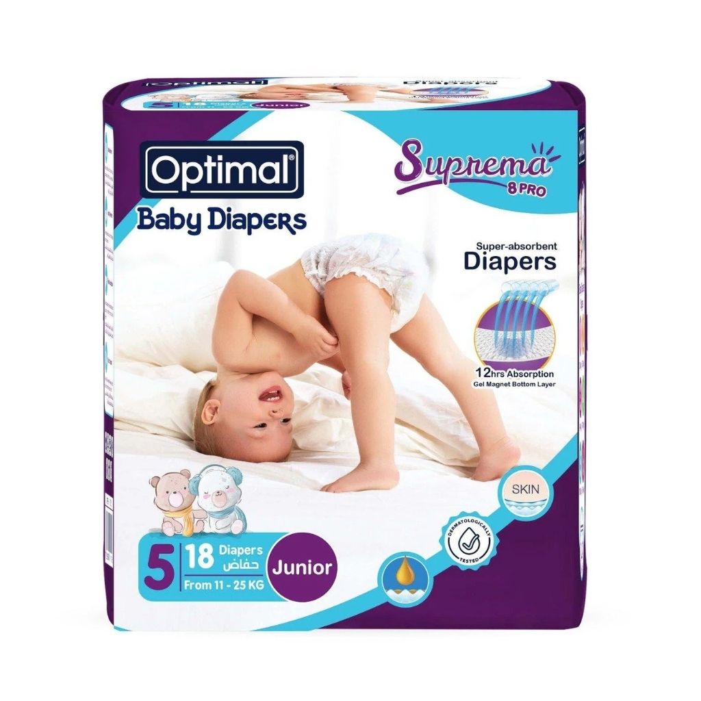 Optimal Baby Diapers, Size 5 Junior (11–25 kg), 36 pcs