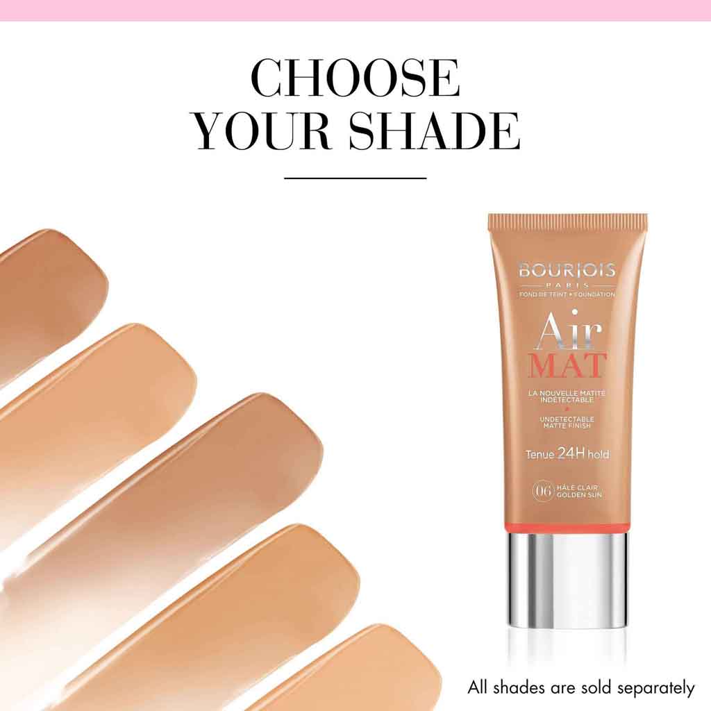 Bourjois, Air Mat Foundation, Lightweight matte finish foundation for natural complexion, Shade 03 Light Beige