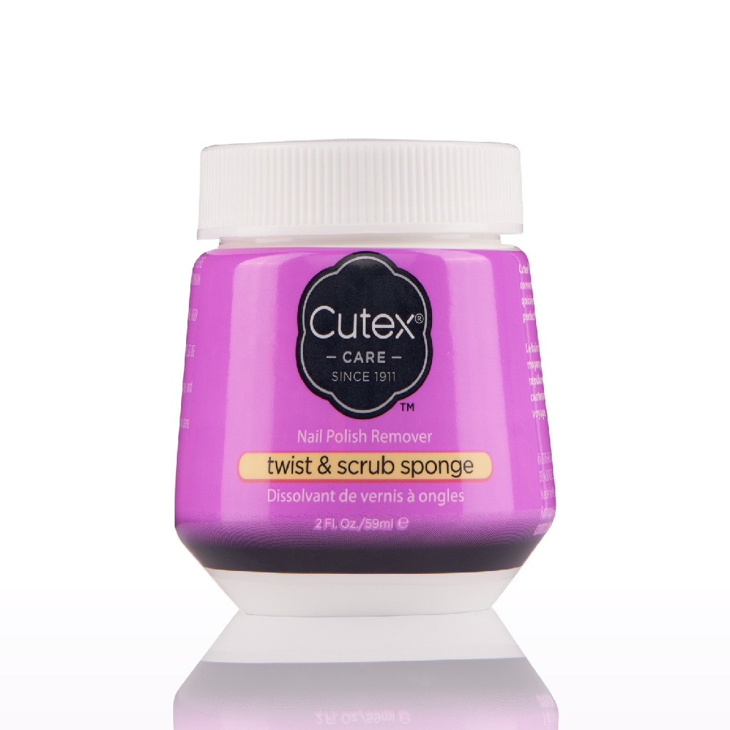 Cutex, Remove Twist & Scrub Jar, Nail polish remover with scrub for easy application