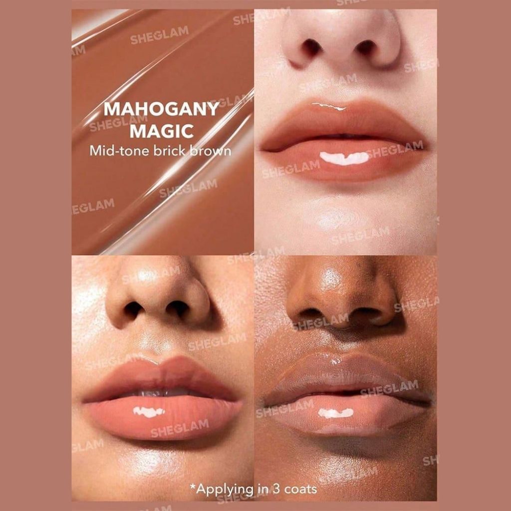 Sheglam, Pout-Perfect Shine Lip Plumper, Volumizing Lip Enhancer, Mahogany Magic