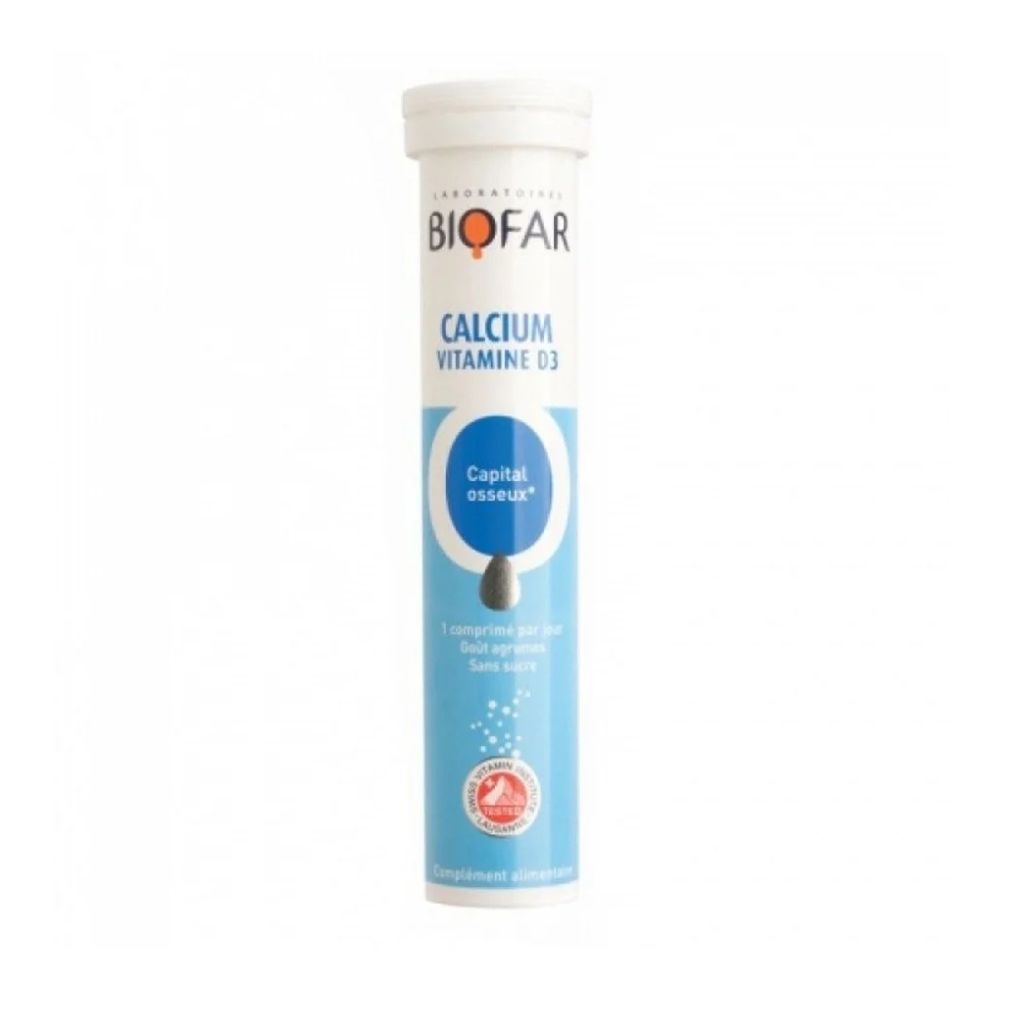 Biofar, Calcium and Vitamin D3 Tablets, Supports bone health and calcium absorption, 20 tablets
