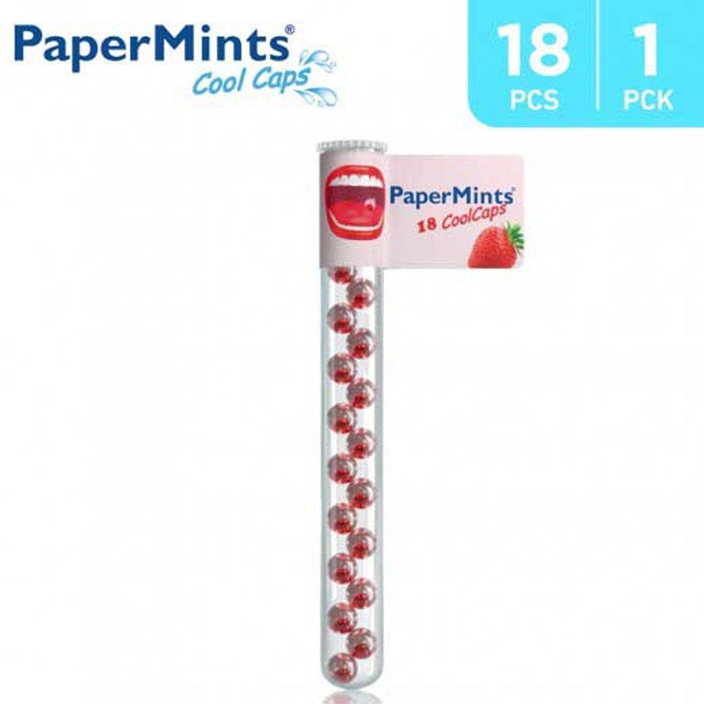 Paper Mint, Cool Caps Strawberry, Breath freshener capsules, 18 pcs