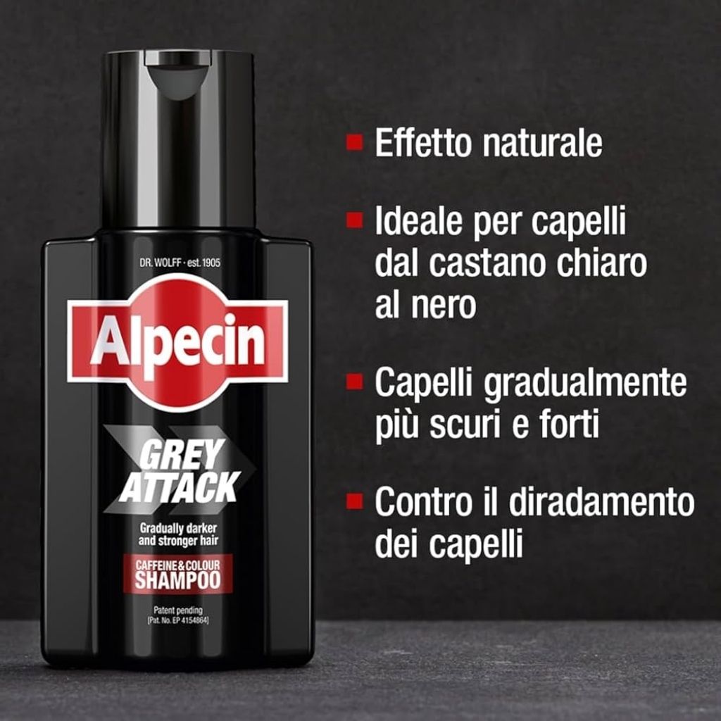 Alpecin, Grey Attack Shampoo, Grey-blending shampoo, 200 ml