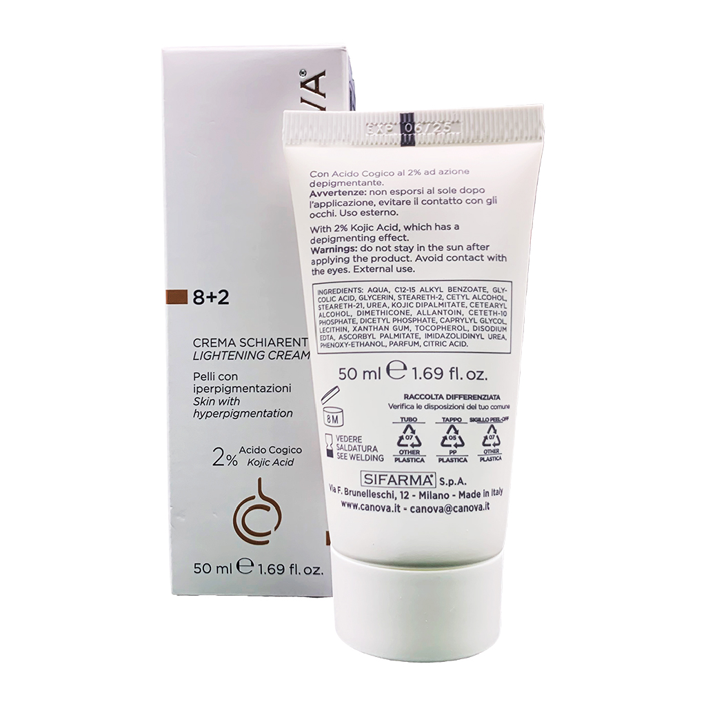 Canova, Lightening Cream 8+2, Skin brightening cream with natural extracts, 50 ml