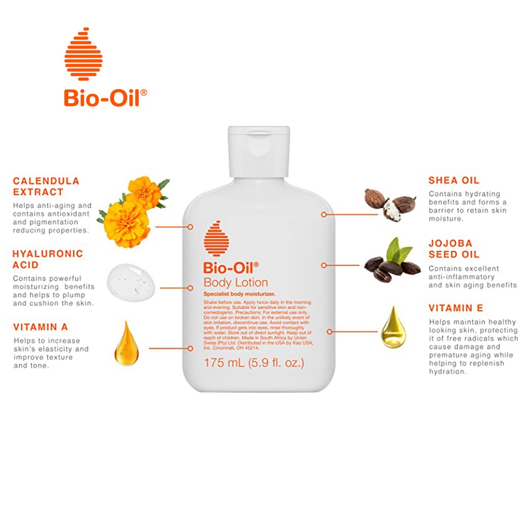 Bio Oil, Ultra Light Daily Moisturiser Body Lotion for Dry Skin, Hydrating body lotion for dry skin, 175 ml