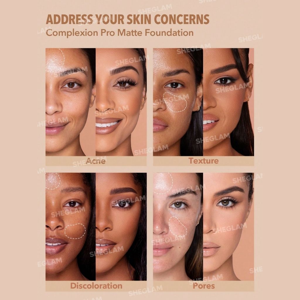 Sheglam Complexion Pro Long-Lasting Breathable Matte Liquid Foundation – Warm Vanilla