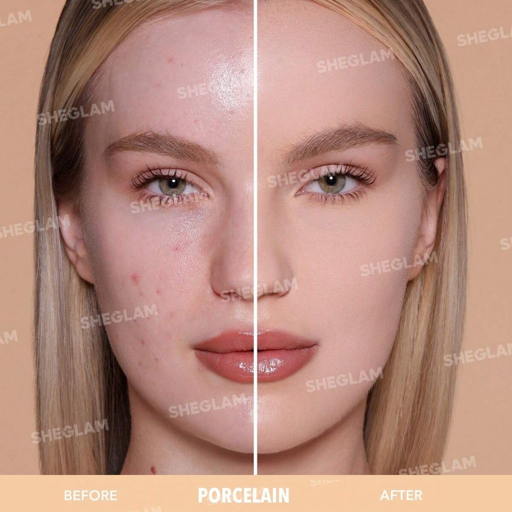 Sheglam Skin-Focus High Coverage Powder Foundation – Porcelain (Shine-Control)