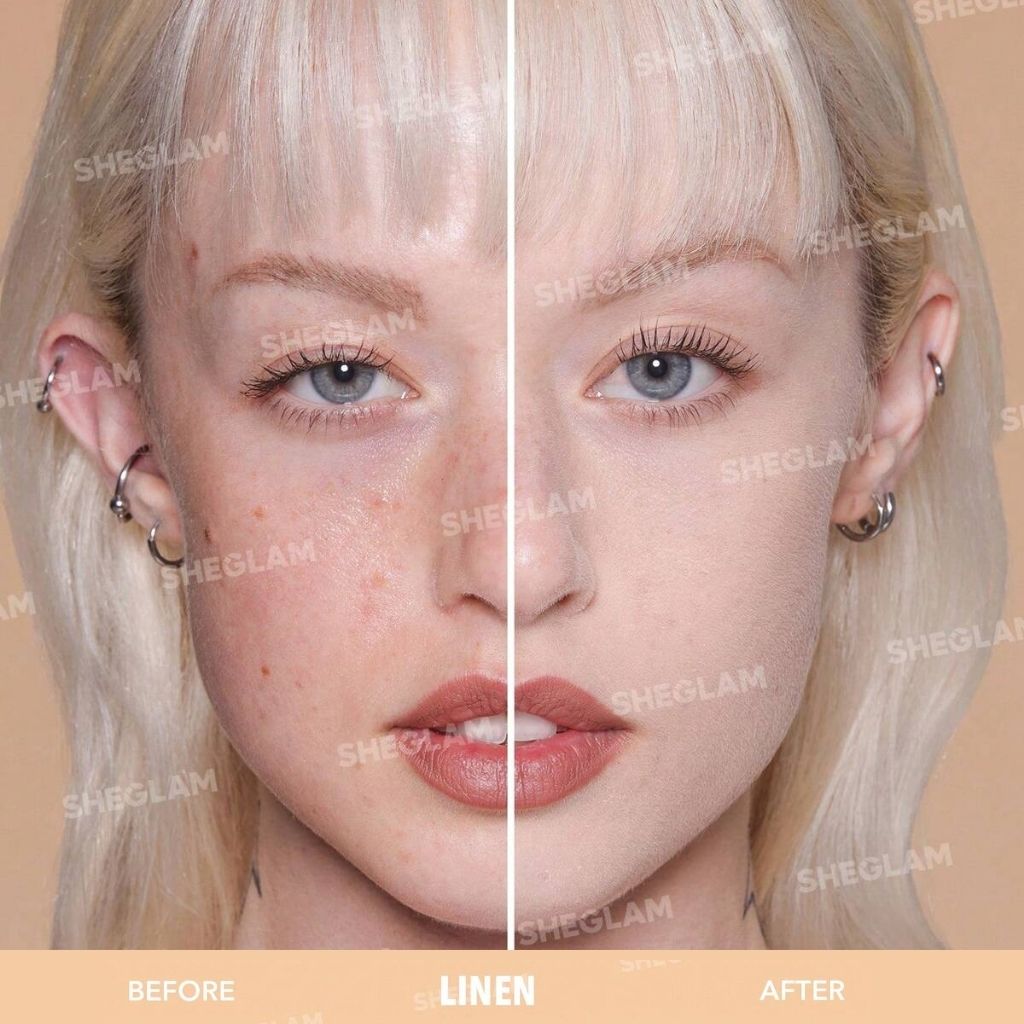 Sheglam Skin-Focus High Coverage Powder Foundation – Linen (Shine-Control)