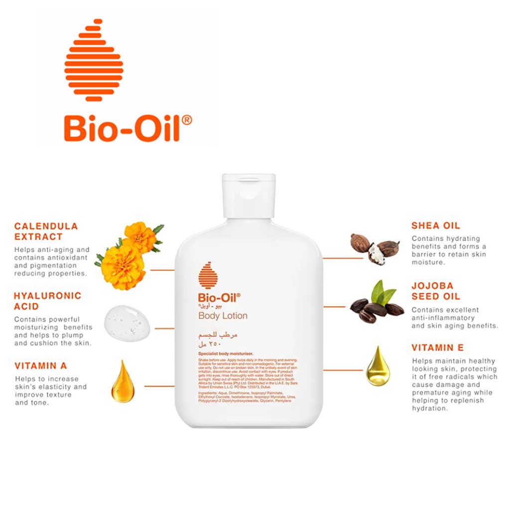 Bio Oil, Ultra Light Daily Moisturiser Body Lotion for Dry Skin, Hydrating body lotion for dry skin, 250 ml