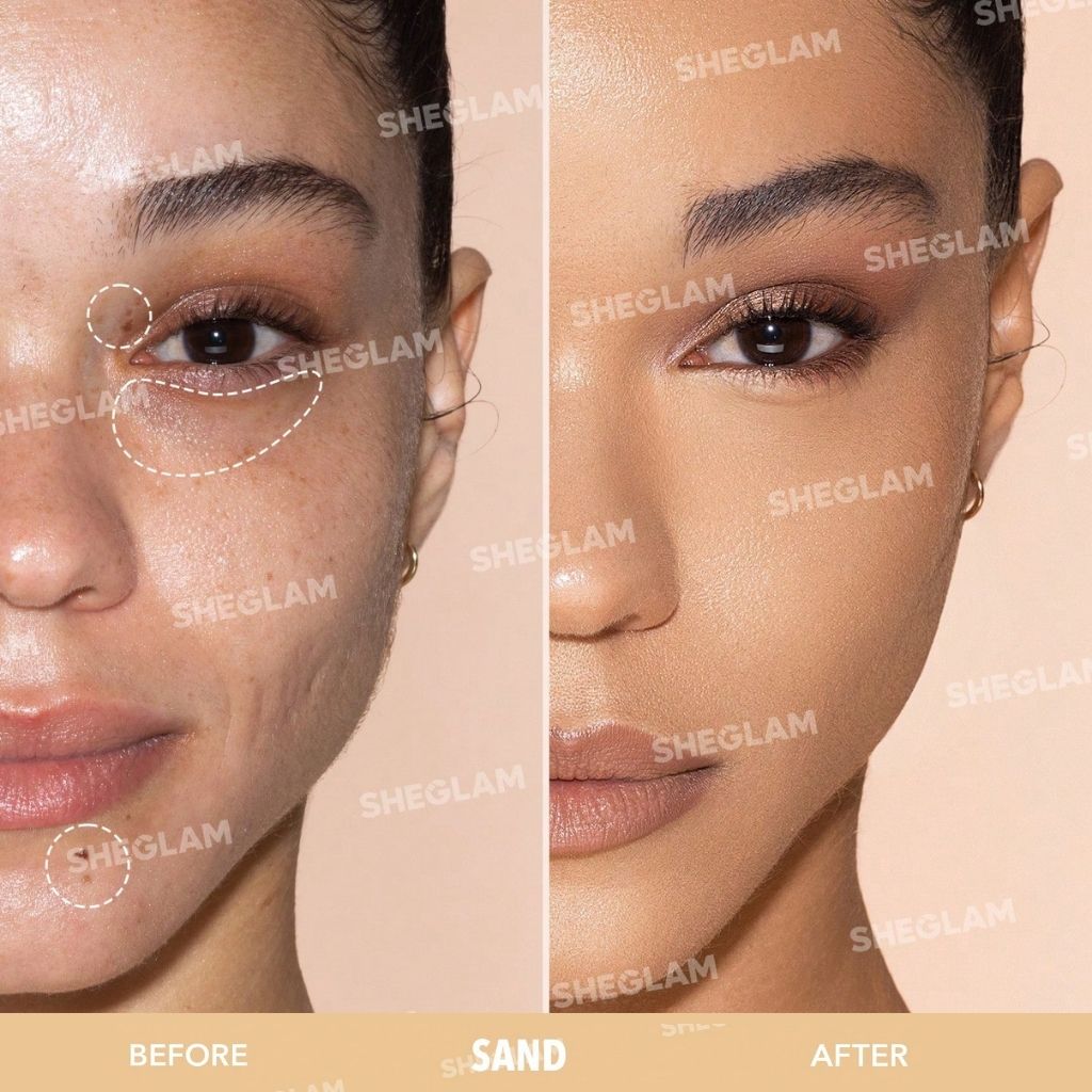 Sheglam, Like Magic 12HR Full Coverage Concealer Sand, Long-wear crease-proof full coverage concealer