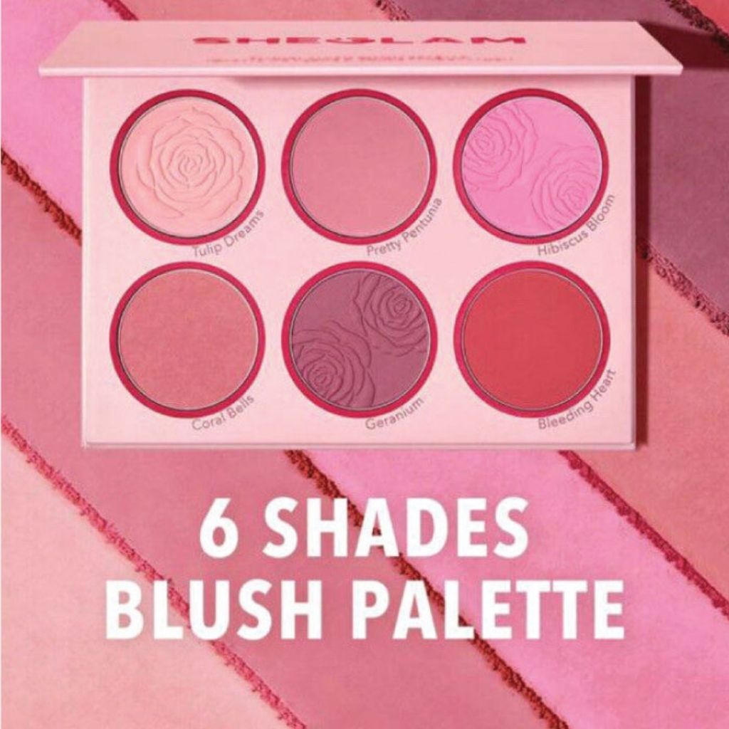 Sheglam, Floral Flush Blush Palette, Multi-finish cheek palette with vibrant blush shades, standard size
