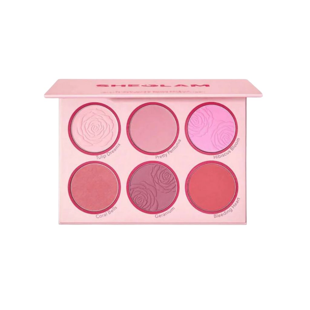 Sheglam, Floral Flush Blush Palette, Multi-finish cheek palette with vibrant blush shades, standard size