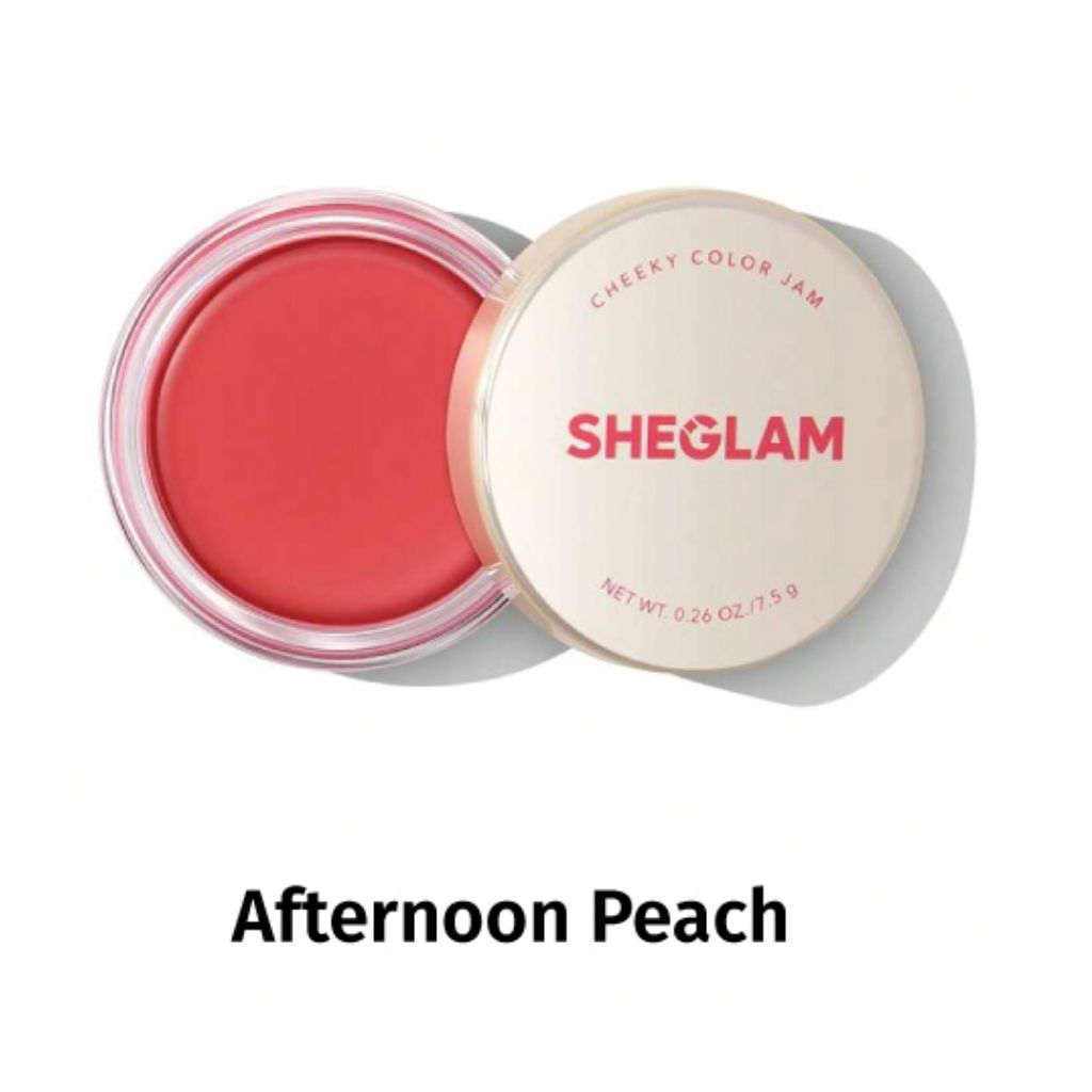 Sheglam, Cheeky Color Jam – Afternoon Peach, Gel-cream blush with smooth blendable texture, standard size
