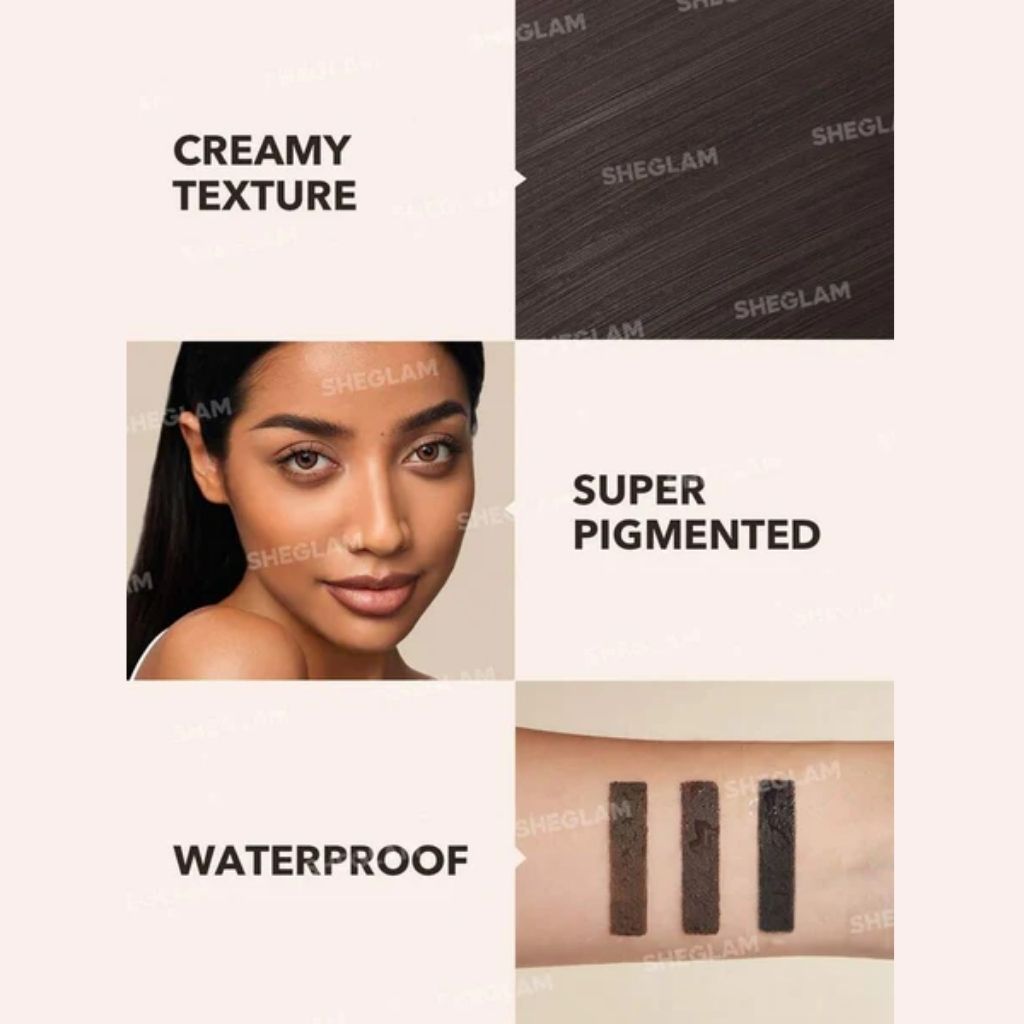 Sheglam, Boss Brow Waterproof Pomade – Soft Brown, 24-hour hold waterproof brow pomade, standard size