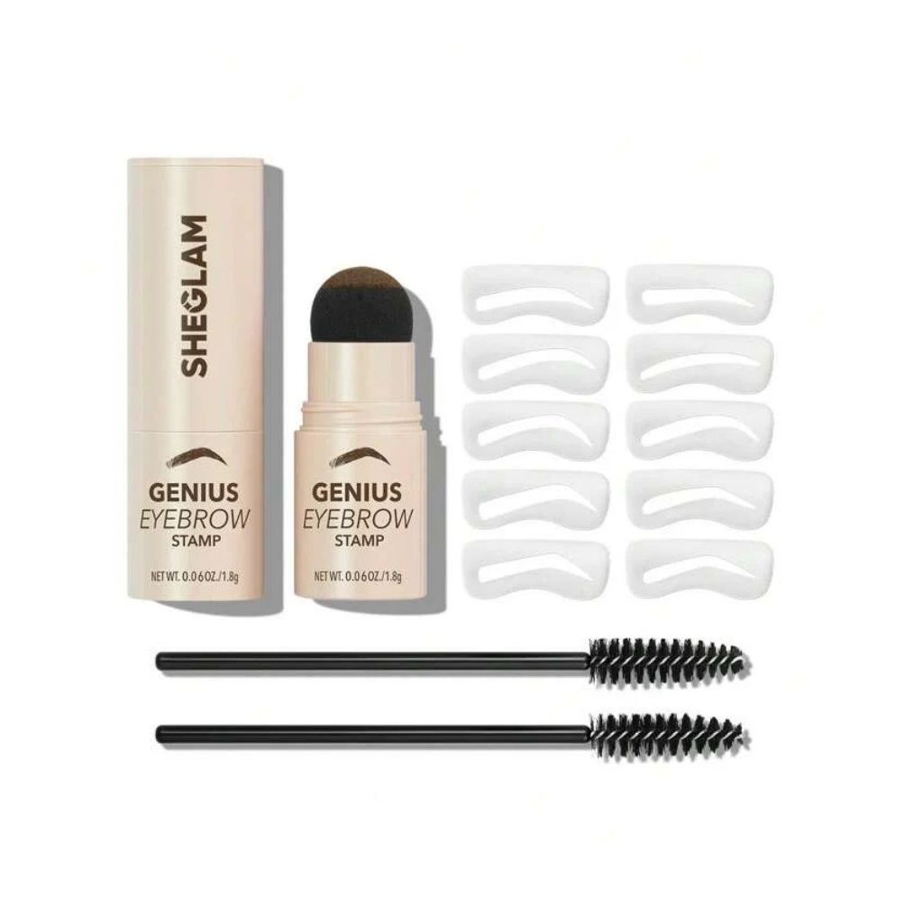 Sheglam, Genius Eyebrow Stamp – Chocolate, Quick-fill brow stamp for natural-looking eyebrows, standard size