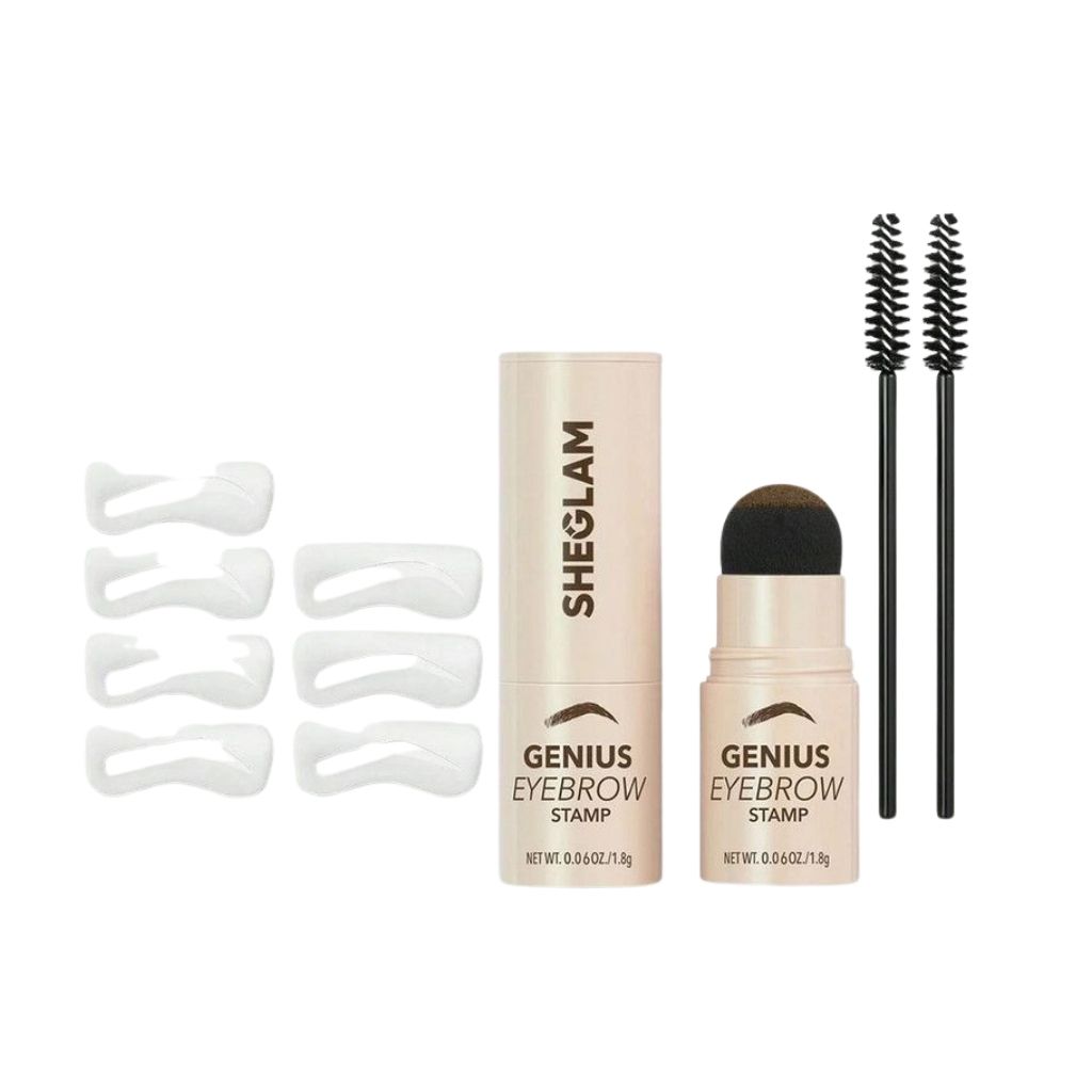 Sheglam, Genius Eyebrow Stamp – Chocolate, Quick-fill brow stamp for natural-looking eyebrows, standard size
