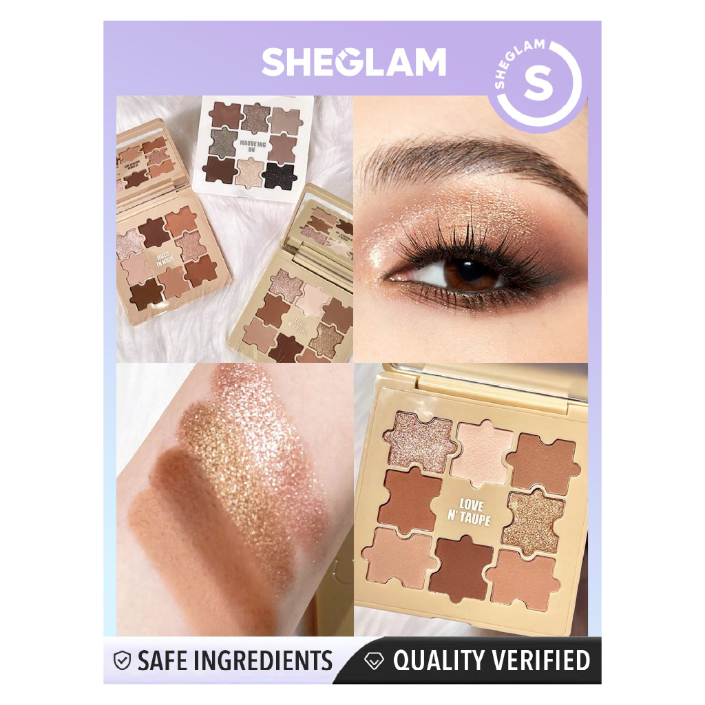 Sheglam Jazy Jigsaw Eyeshadow Palette – Love ’n’ Taupe (Blendable Neutrals)
