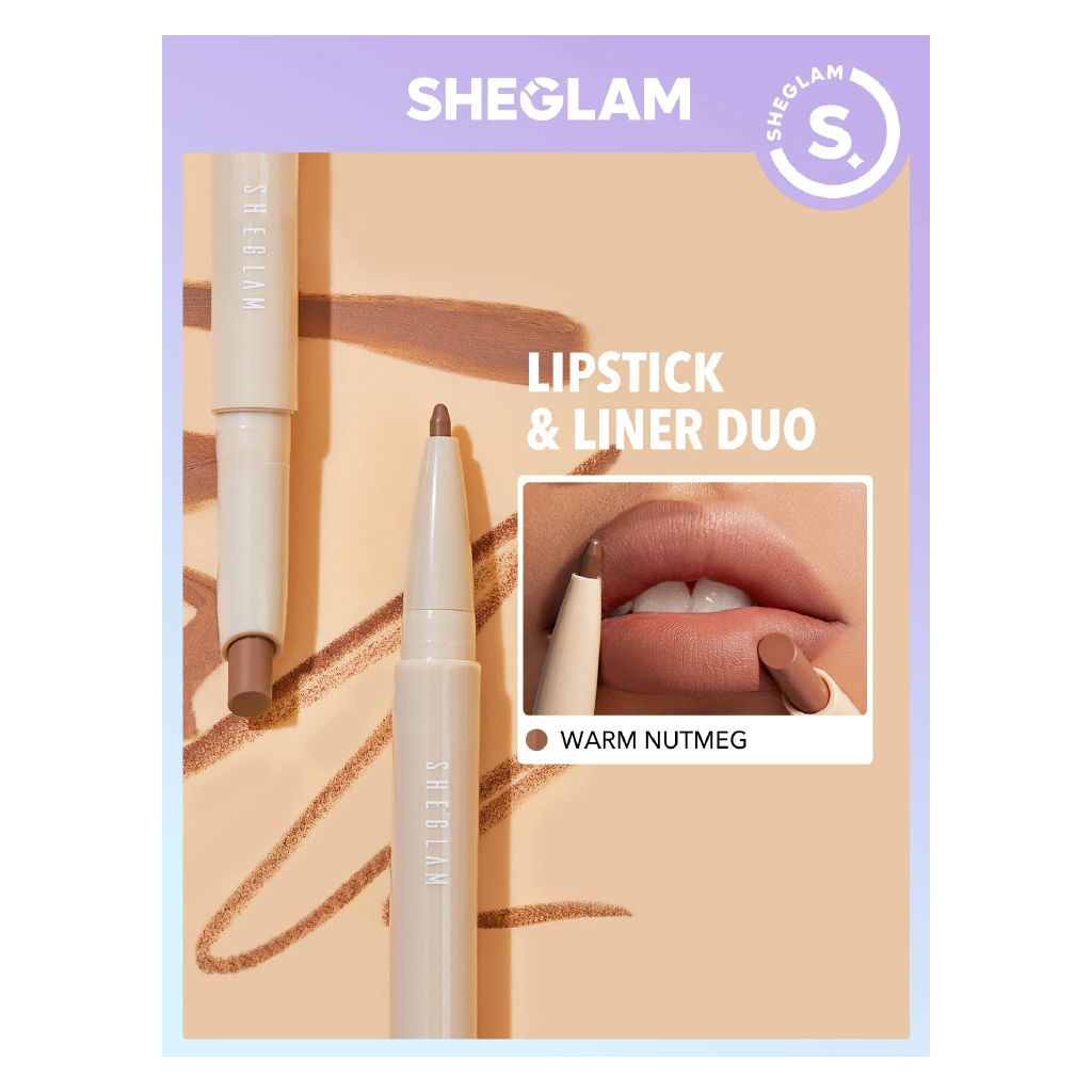 Sheglam Glam 101 Lipstick & Liner Duo – Deep Caramel (Define + Fill)