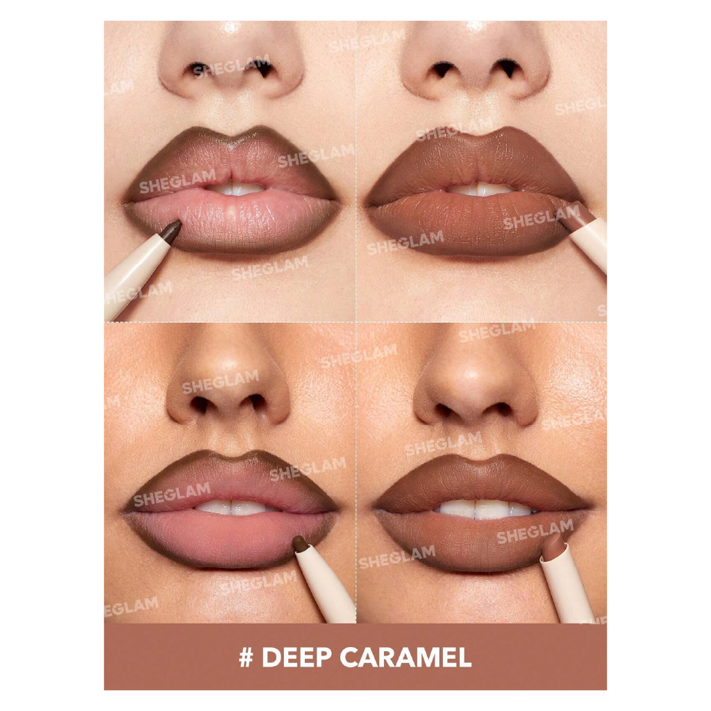 Sheglam Glam 101 Lipstick & Liner Duo – Deep Caramel (Define + Fill)