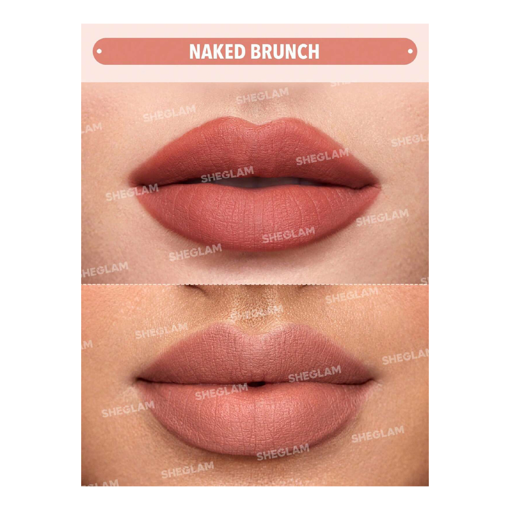Sheglam, Matte Allure Liquid Lipstick – Naked Brunch, Velvet-matte liquid lipstick with full coverage, standard size